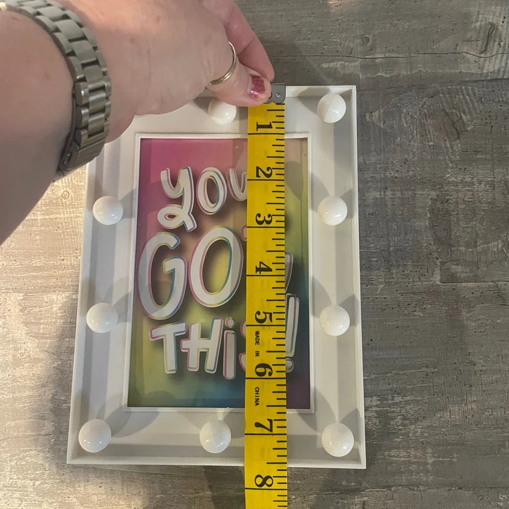 White LED Light Box featuring a motivational marquee Light Up 5x7 Picture Frame